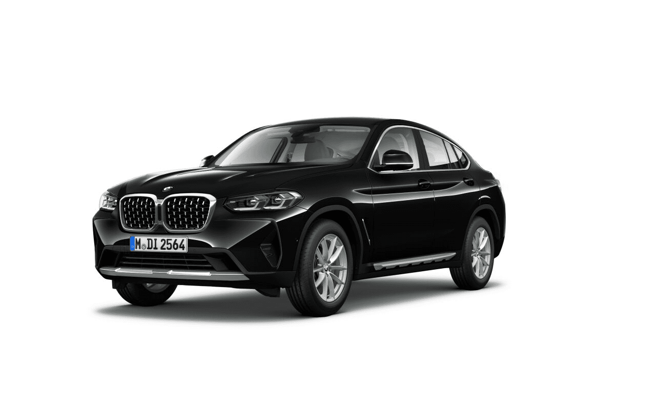 BMW X4 von vorne seitlich links in schwarz